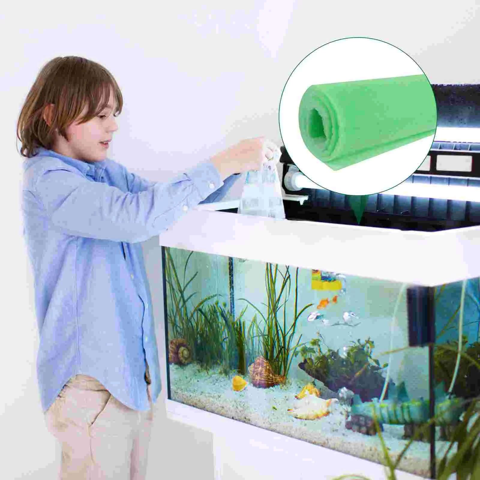 Pond Filter Media Pad Cuttable Biochemical Filter Sponge for Aquarium Pond Fish Tank Aquarium Filter Pad