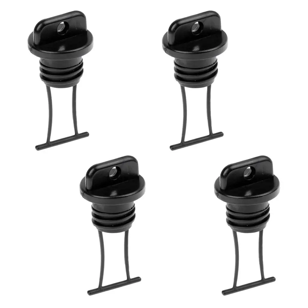 4x tapón de drenaje Universal para casco de Kayak, repuesto marino para navegación, color negro