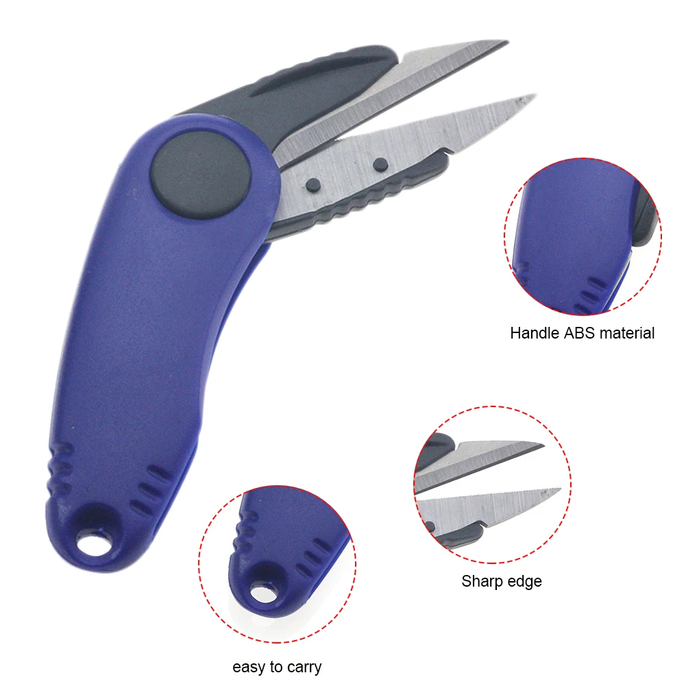 Tijera de sedal plegable en forma de Camarón, aparejos de pesca de acero inoxidable, herramienta de corte