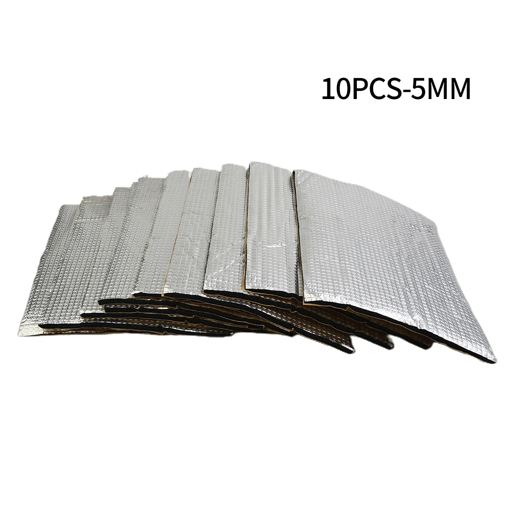 10 Sheets Sound Deadening Damping Mat Car Silent Compact Van Proofing 5mm Auto Sound Deadener Heat Insulation Mat