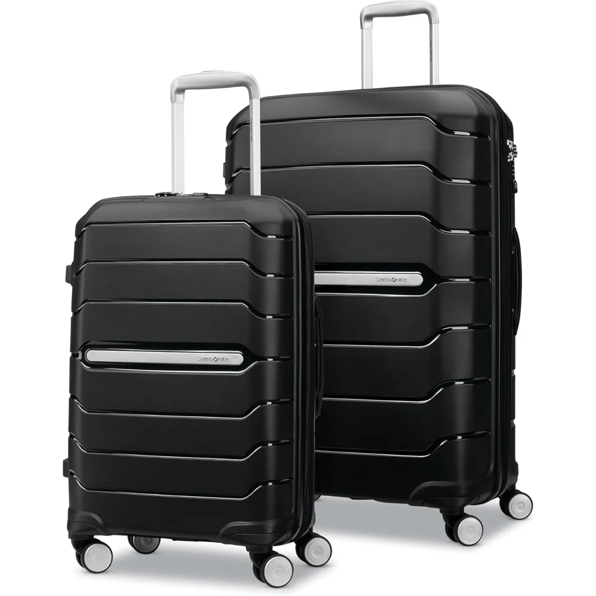 Samsonite Freeform Hardside Expandable Luggage with Spinners, Black, 2PC SET (Carry-on/Large)