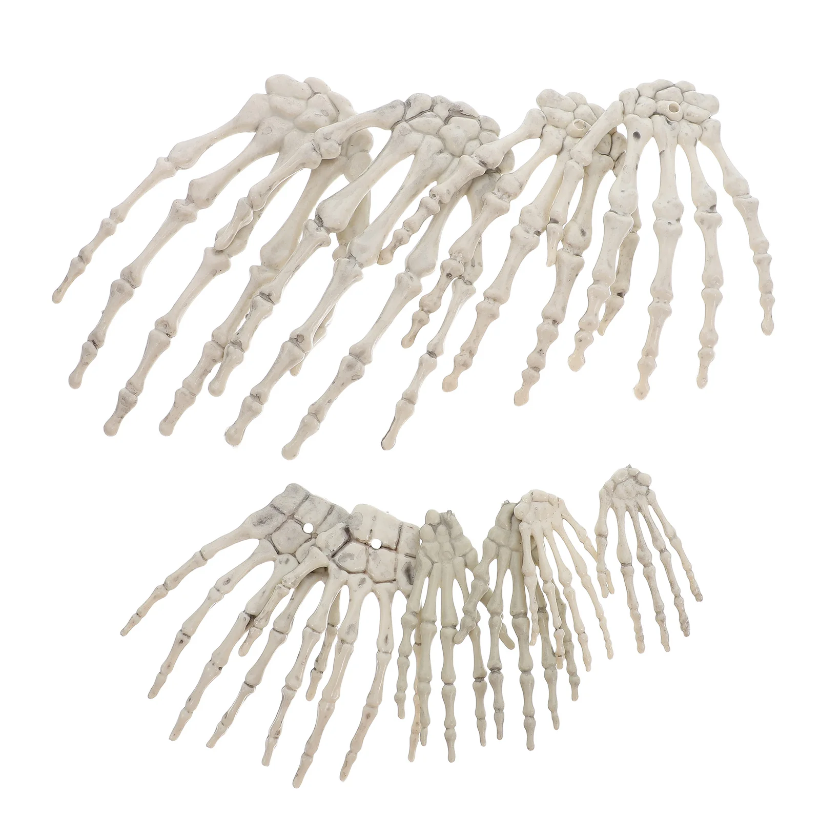 

5 пар декоративных реквизитов с черепом и руками, реалистичные, отрубленные для Хэллоуина, страшной вечеринки, дома с привидениями, фестиваля, использования