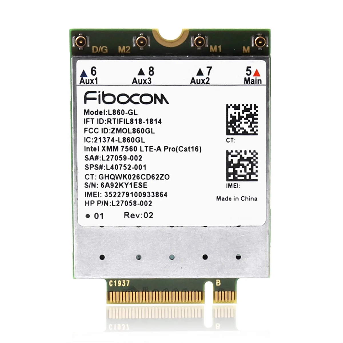 Fibocom L860-GL Full Netcom 4G Module for HP X360 830G6 840G5 840G6 850G6 XMM7560 Multifunction Module