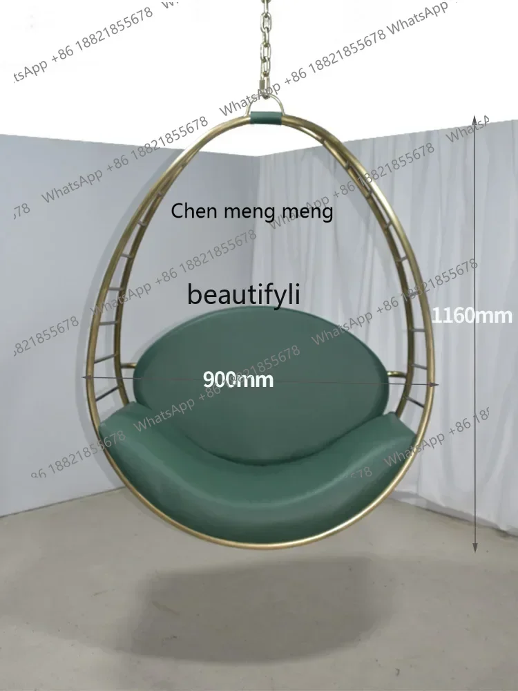 ss7486 new style Stainless Steel Swing Glider Indoor Home Balcony Adult Cradle Chair Light Luxury Leisure Chair Nacelle Chair
