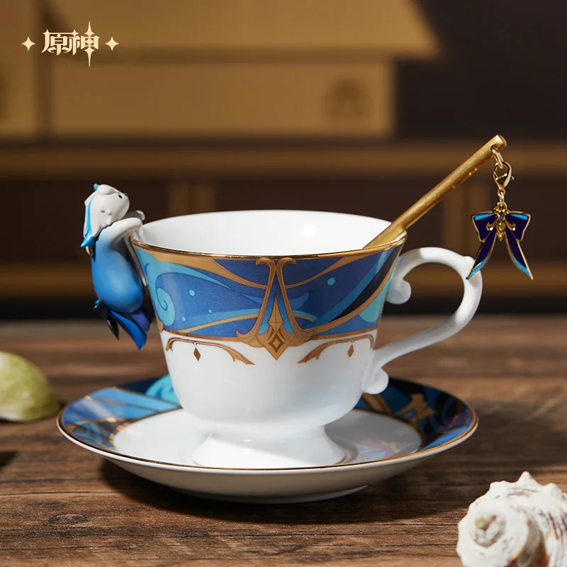 

MiHoYo Official Genshin Impact Neuvillette Tea Cup Official Water Cup Dragon King Accessories DIY Coffee Cup Gifts