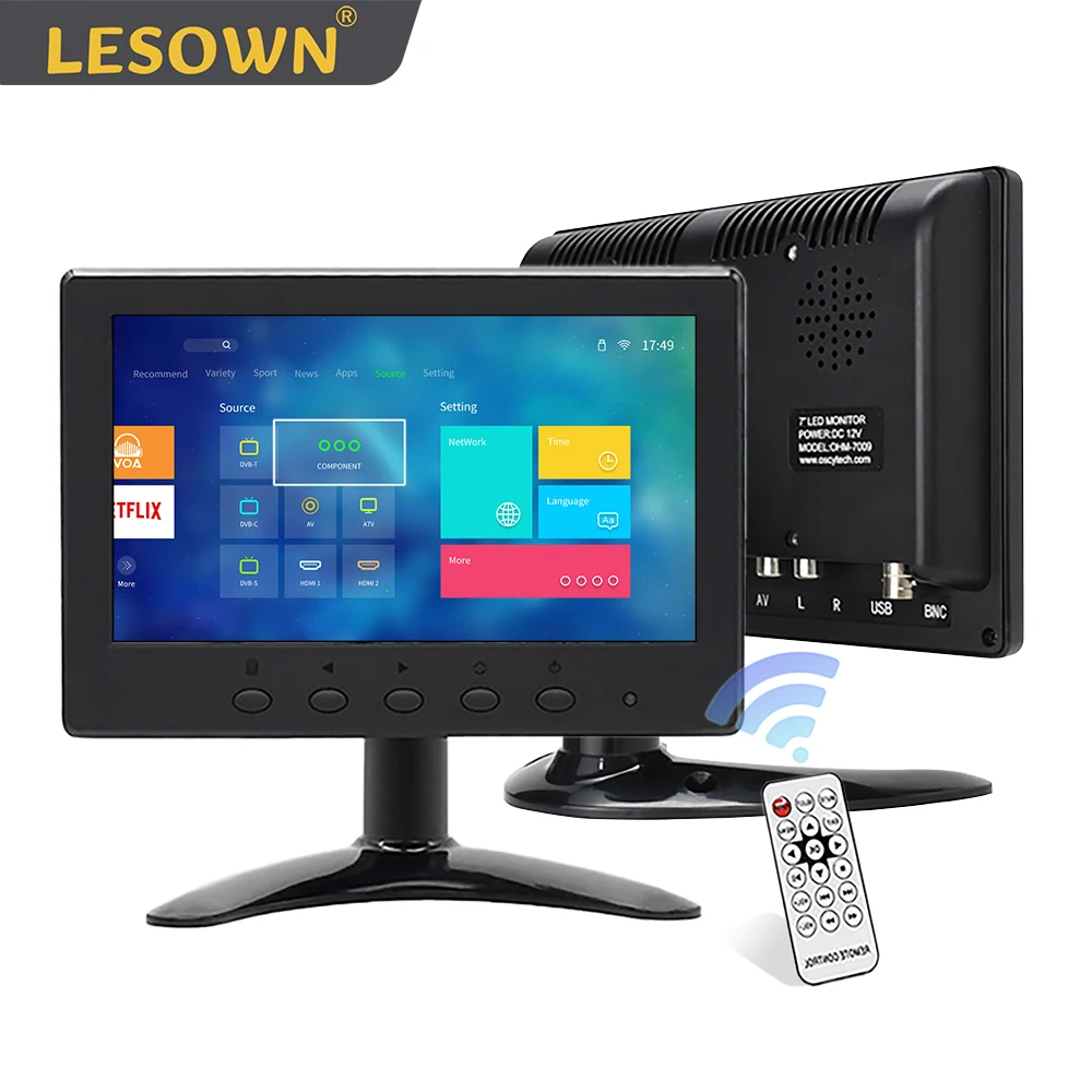 lesown mini ecra hd lcd portatil monitor hdmi pequeno compativel com vga av interface bnc polegada resolucao 1024x768 01