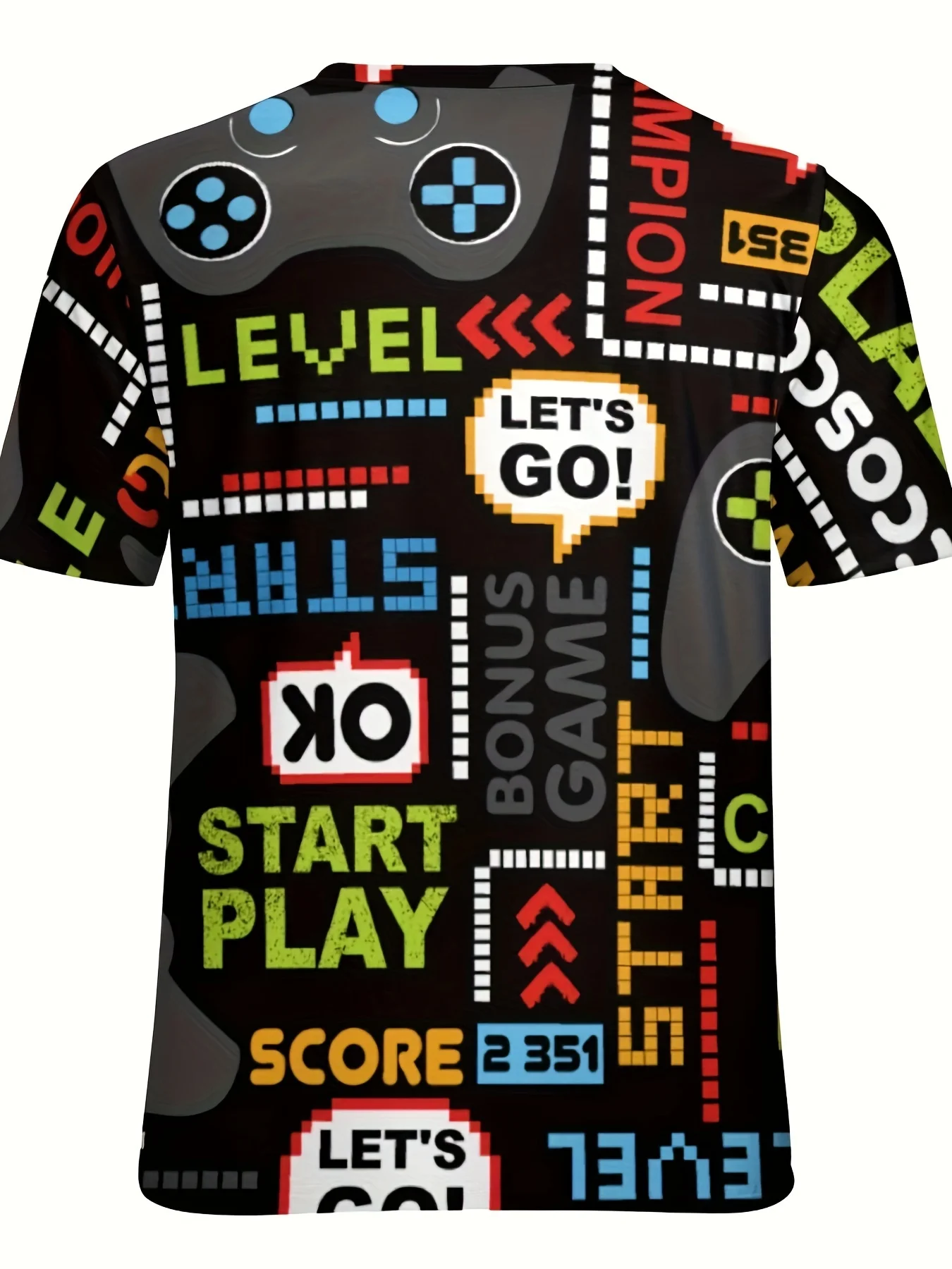 Men T-Shirt in Pixel Style, Featuring 3D Pixel Style Lettering, a Trendy And Minimalist Short-Sleeve Top for Casual Summer Wear