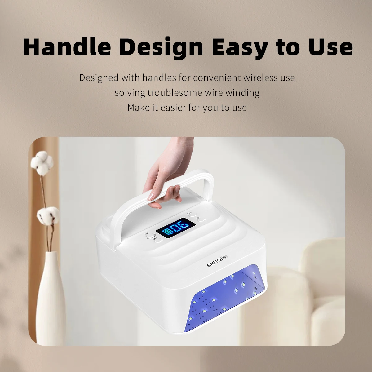 48W oplaadbare UV LED-nagellamp met handvat Snellere nageldroger Gellak Professionele uithardingslamp voor vingernagel-teennagel