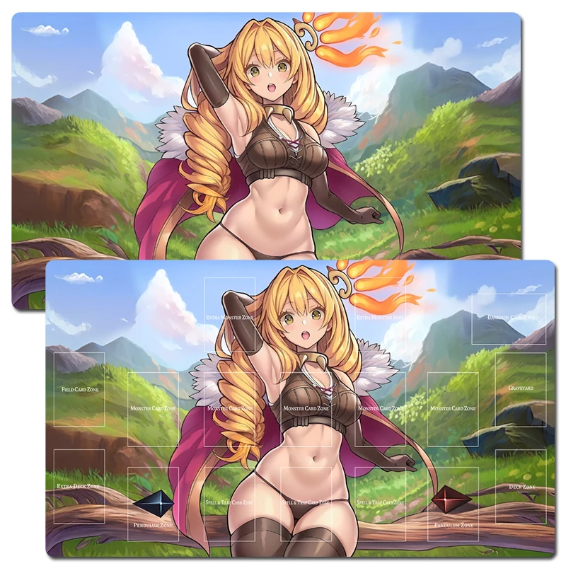 

YuGiOh Ritual Beast Tamer Lara TCG CCG Playmat Trading Card Game Mat Table Desk Gaming Play Mat Mouse Pad 60x35cm Free Bag