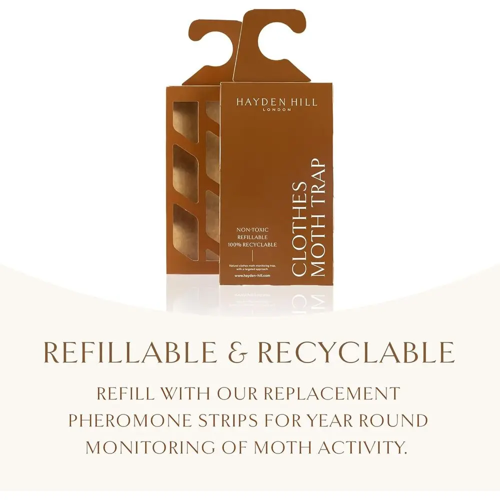 Perangkap Ngengat untuk Pakaian & Lemari - Paket 3 - Perangkap Ngengat Isi Ulang dan Bebas Bau untuk Dalam Ruangan - Feromon untuk Perlindungan Pakaian