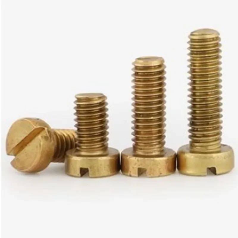 Tornillo de cabeza de queso ranurado de latón DIN84 Tornillo de latón GB65 M2 M2.5 M3 M4 M5 M6 M M1 M1.2 M1.4 M1.6 M2 M2.5 M3 M4 M5 M6 M8