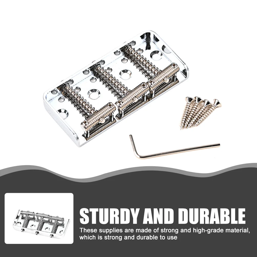 

1 set Guitar Bridge Chrome Style Electric Guitar Tremolo System Metal Saddle Tailpiece For String Repair Durable Tuning