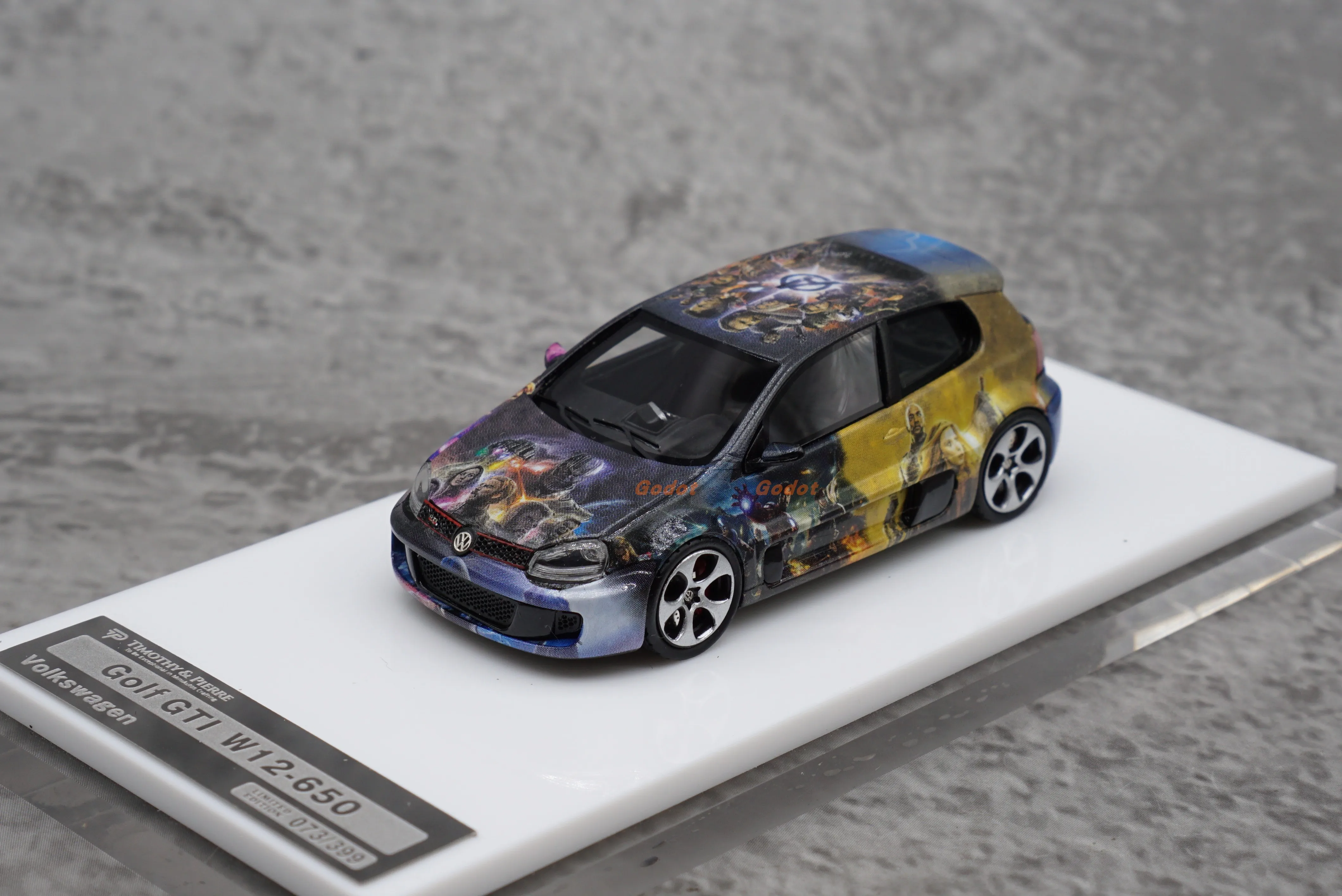 TP Limited Edition Resin 1:64 VW GOLF GTI W12 650 Simulation Car Model Static Collection Decorated Holiday Gifts Toys