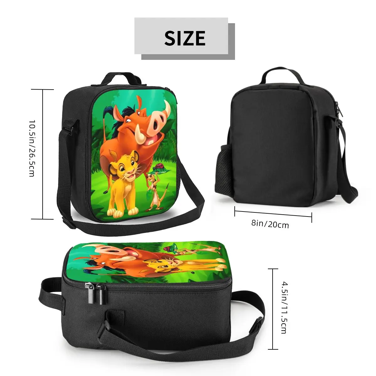 Custom The Lion King Portable Lunch box Women Leakproof Cooler Thermal Food Insulated Lunch Bag Office Work