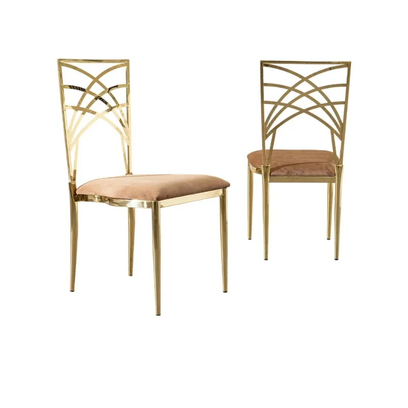 Light luxury stainless steel wedding chair removable stacking
