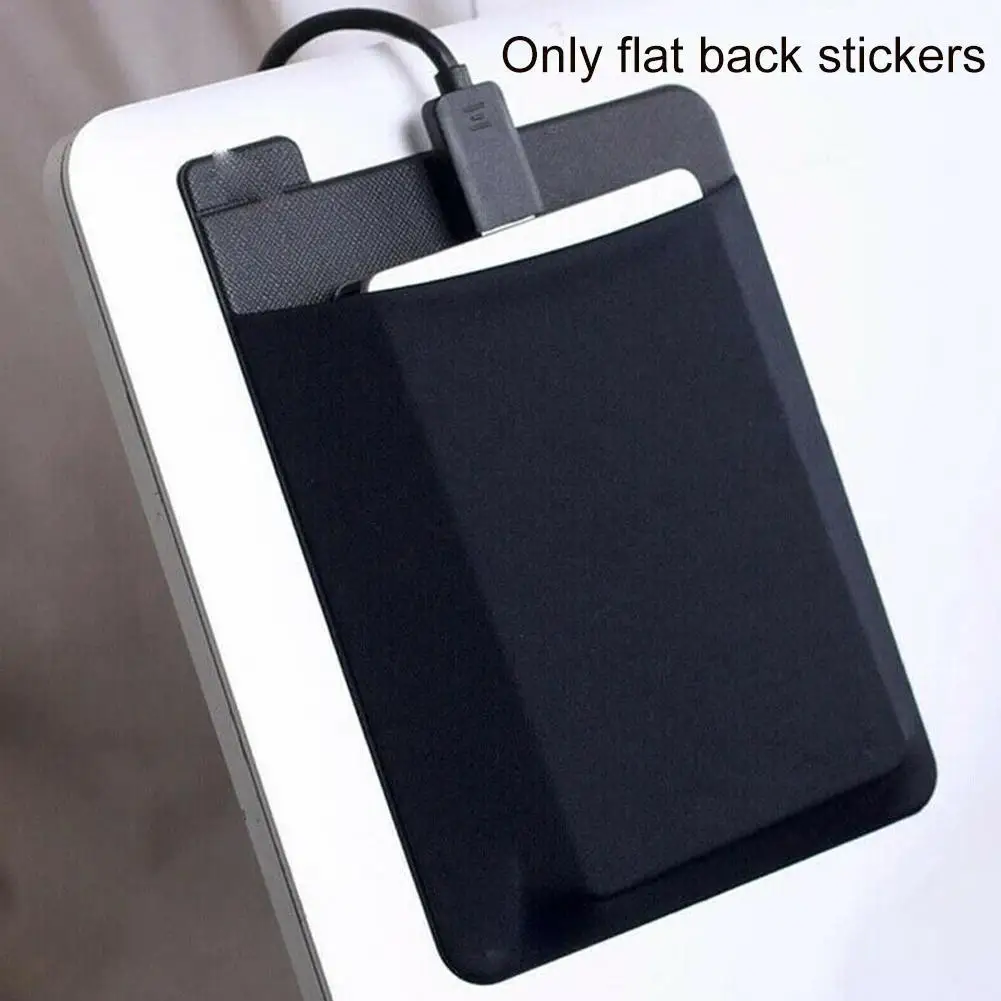 1 Pc Adhesive Laptop Back Storage Bag Mouse Bag Stretch Fabric Digital Hard Drive Pen Organizer Laptop Accessories Storage Bag