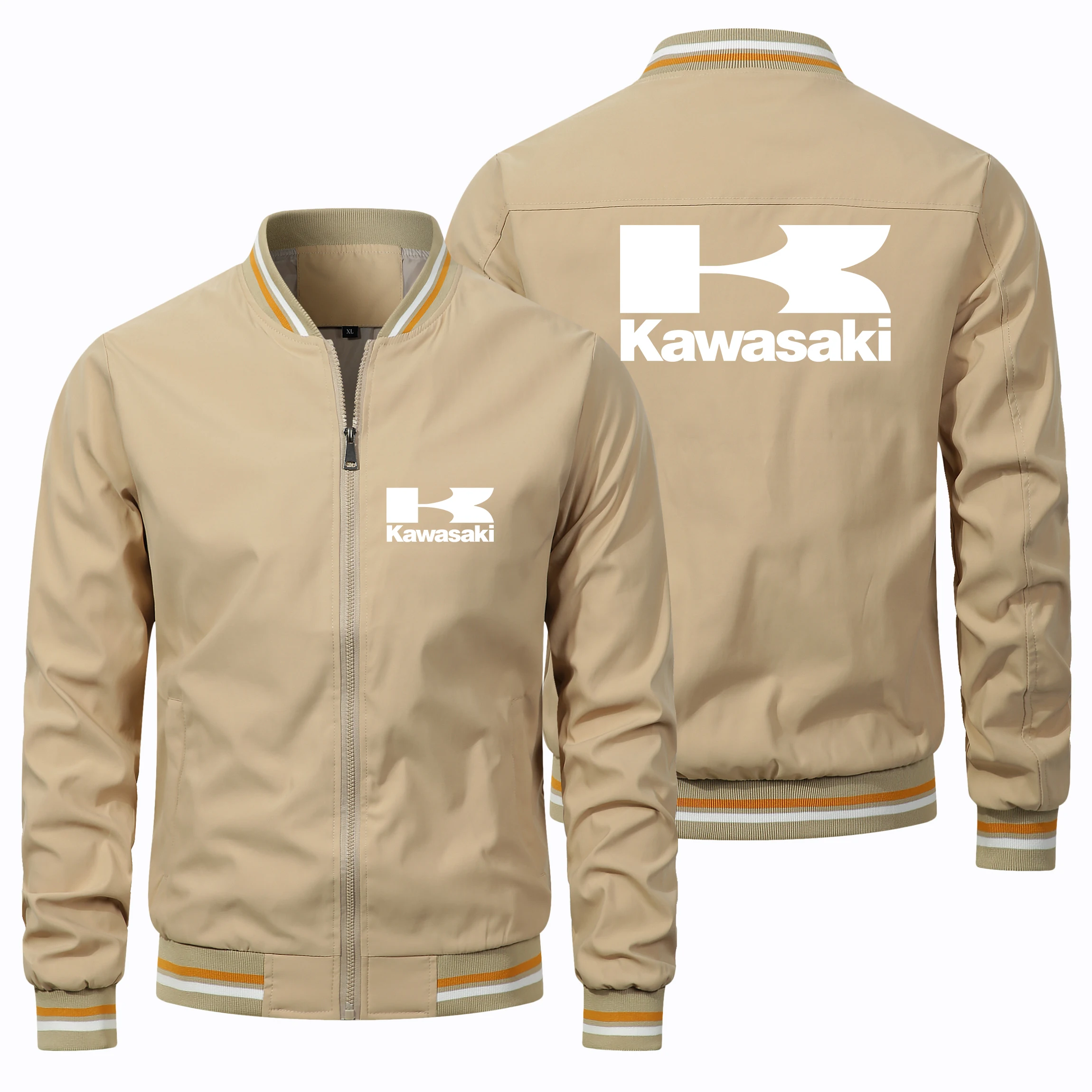 2024 new Men\'s Jacket Kawasaki Logo Printed Motorcycle Jacket Trendy Men\'s Sportswear Biker Jacket Kawasaki Clothing coats S-5XL