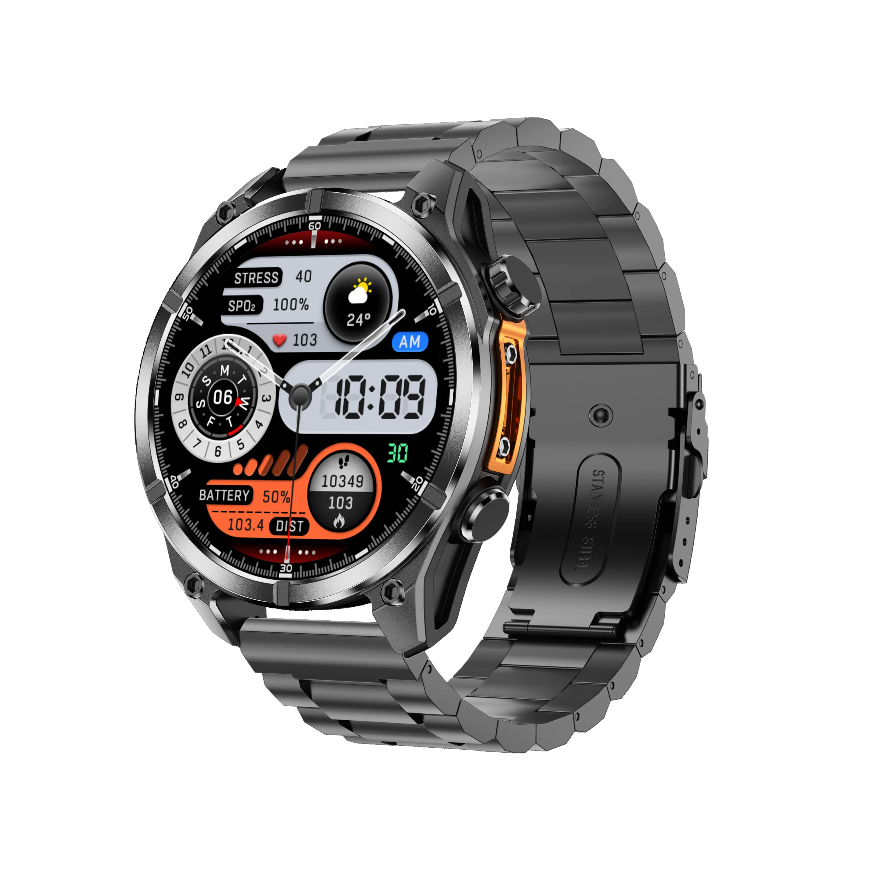 NOWY Smartwatch 2025 Damski Męski Zegarek Sportowy Fitness Połączenia Bluetooth Monitor Tętna Wodoodporny Smartwatch Dla IOS Android