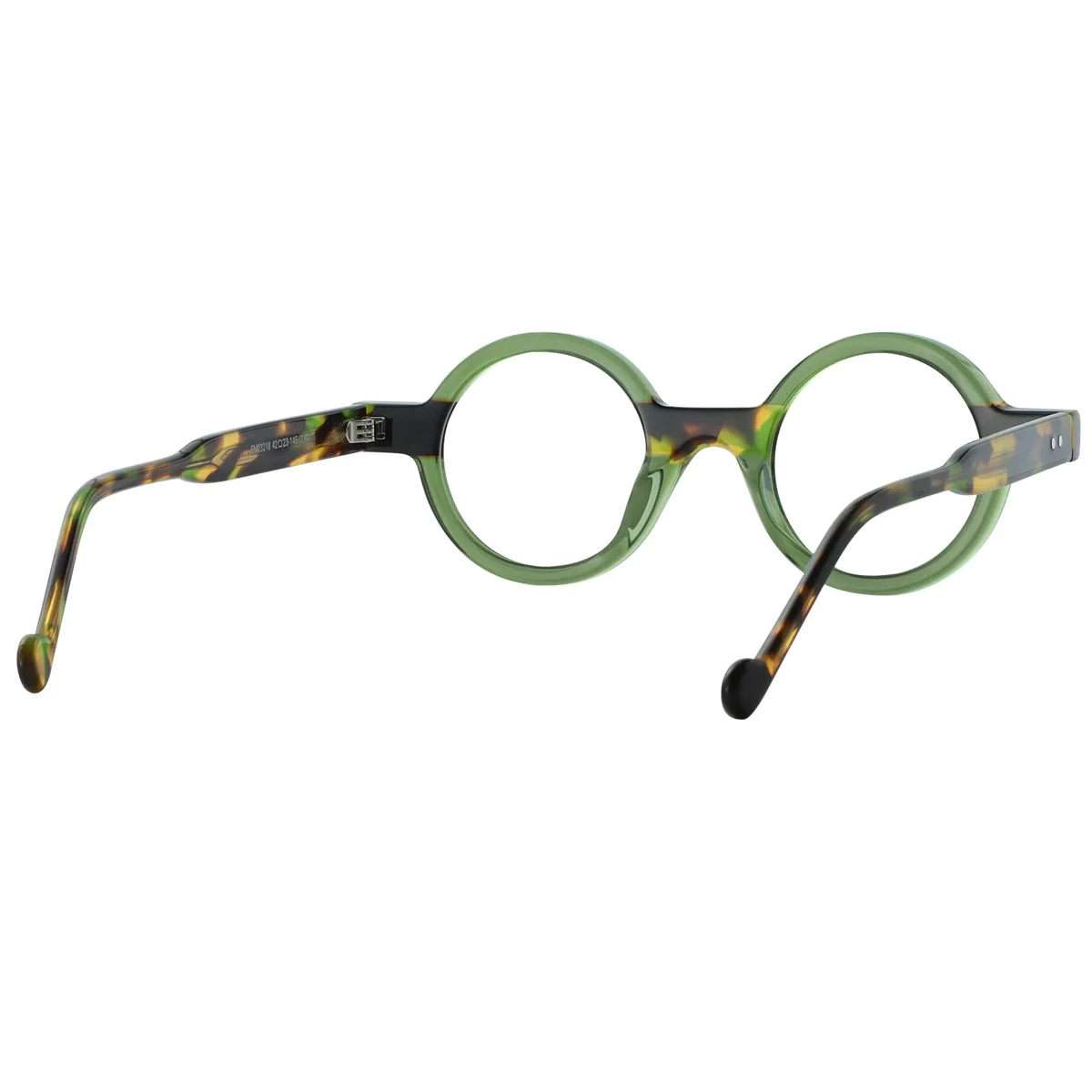 FYTOO Unisex Stylish Round-Frame Glasses Green Tortoiseshell Combo, Durable Acetate, Adds Art Vibe to Outfits, Face-Flattering