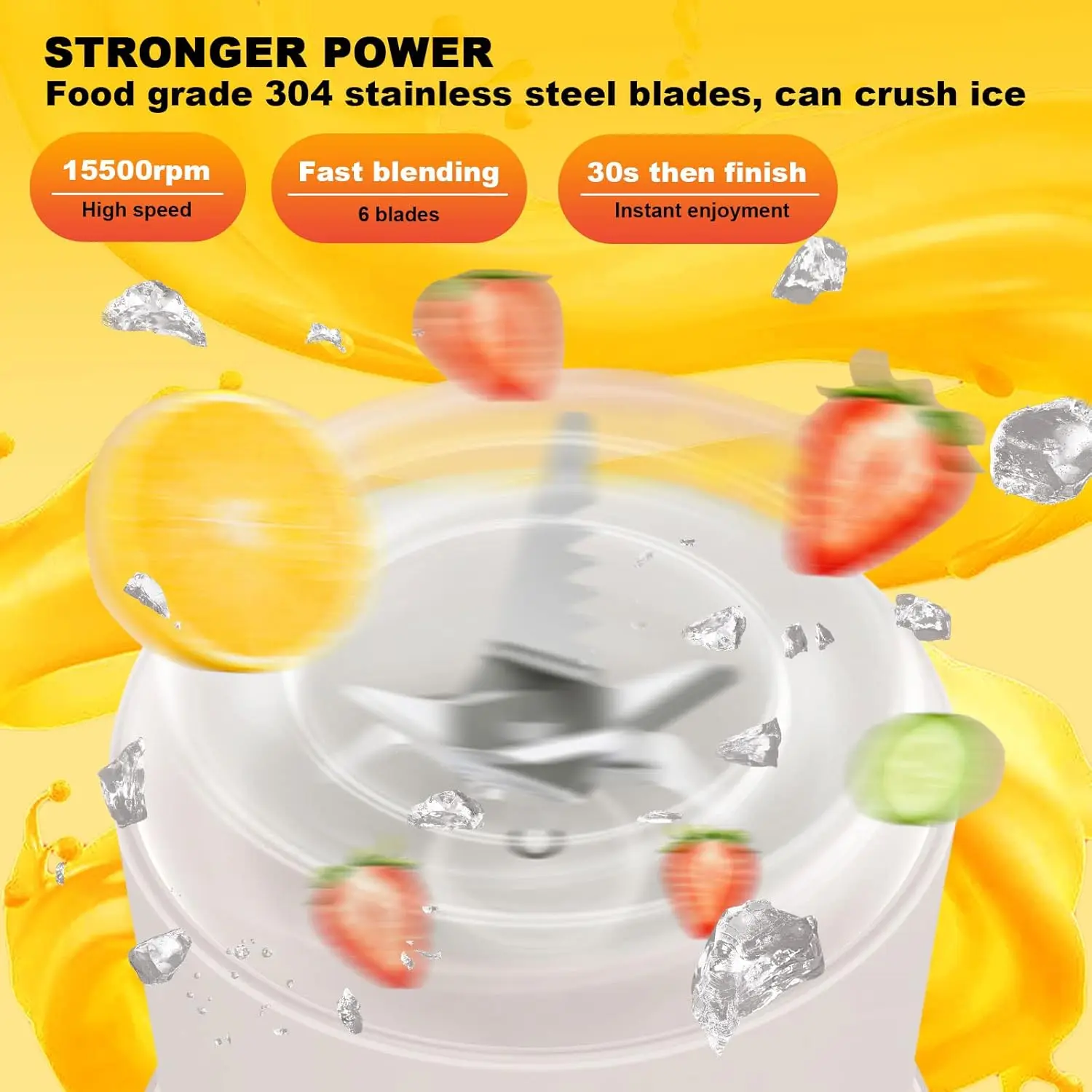 เครื่องปั่นแบบพกพา, เครื่องปั่นส่วนตัวขนาด 500 มล. สําหรับปั่นและสมูทตี้, เครื่องปั่นขนาดส่วนบุคคล, ถ้วยคั้นน้ําผลไม้ผักผลไม้เดินทาง, USB