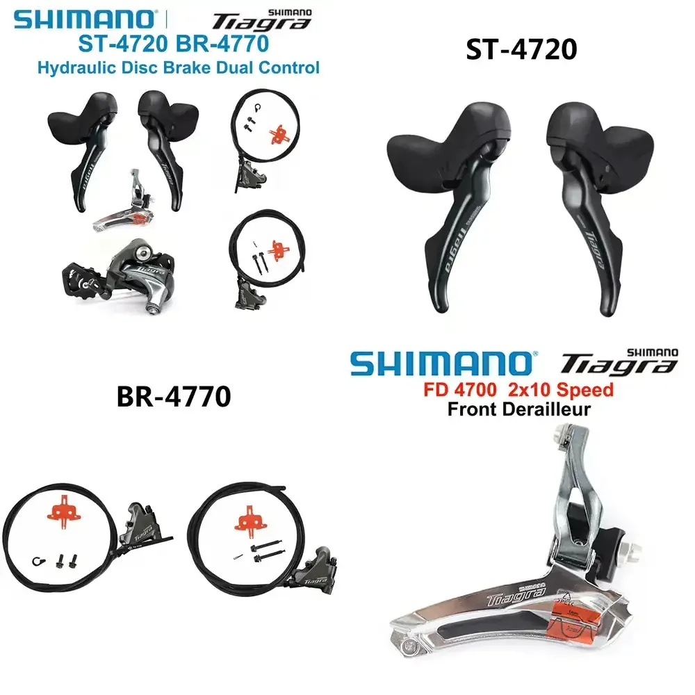 

Tiagra Groupset 2x10 Speed ST-4720 BR-4770 FD-4700 RD-4700 Hydraulic Disc Brake Dual Control Derailleur For Road Bike