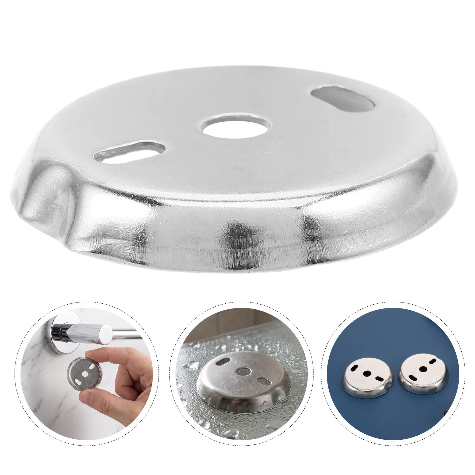 2Pcs Stainless Steel Bathroom Towel Bar Mounting Brackets Repair Hardware Wall Mount Base Plate for Towel Rack Replacement Parts