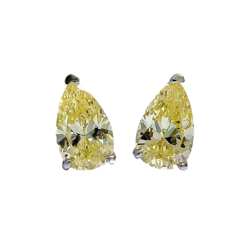 OEVAS 5x8mm Pear Cut High Carbon Diamond Gemstone Earrings for Women 100% 925 Sterling Silver Fine Jewelry Wholesale view 6