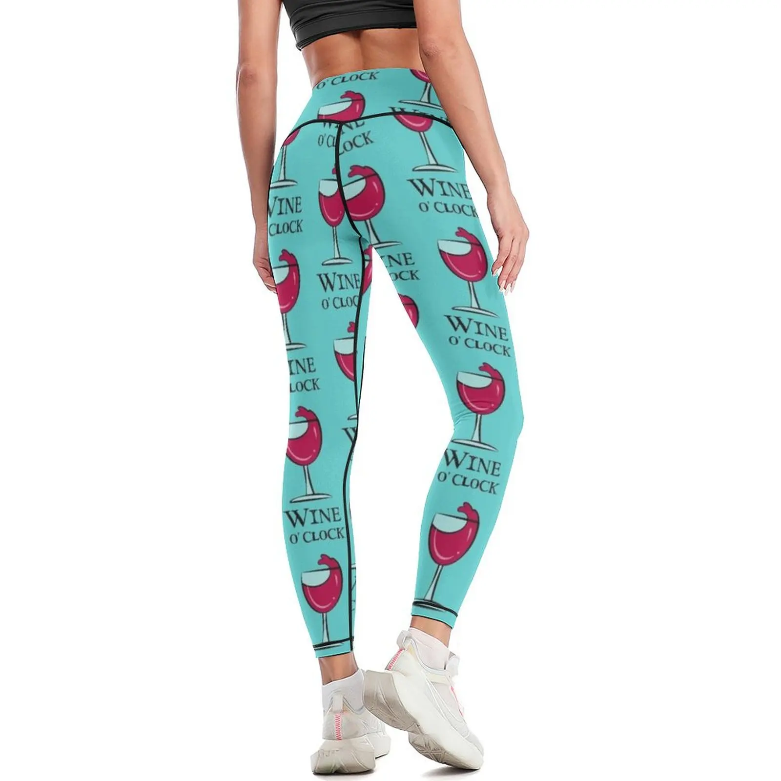Wine O' Clock Leggings sport set Leginsy push up sports for Fitness woman Womens Leggings image 3