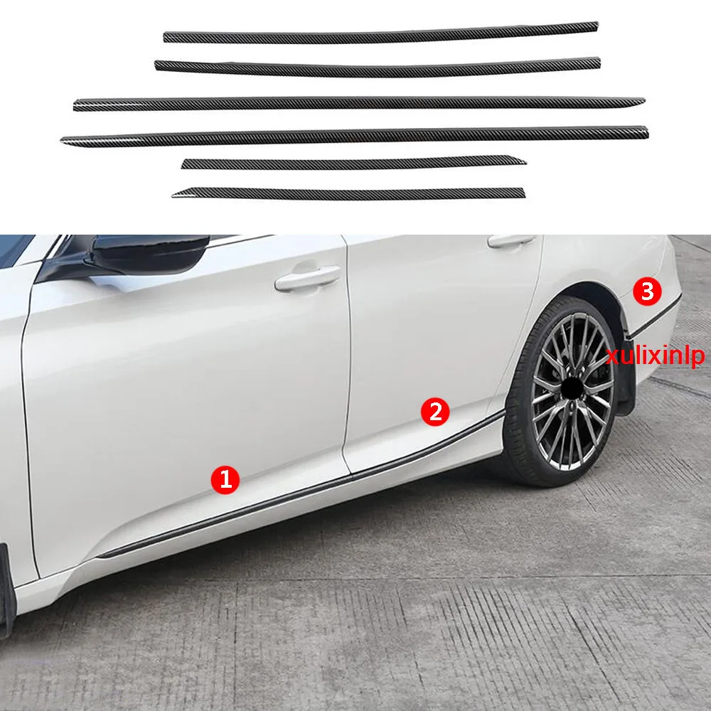 For 2018-2021 Honda Accord Carbon Fiber Steel Body Door Side Molding Cover Trim