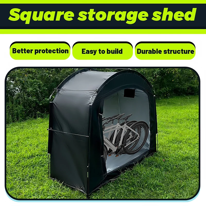 Portable Outdoor Bike Shelter Storage Tent Thickened Oxford Fabric Aluminum Alloy Frame Cycling Gear Protection with Carry Bag - view 6