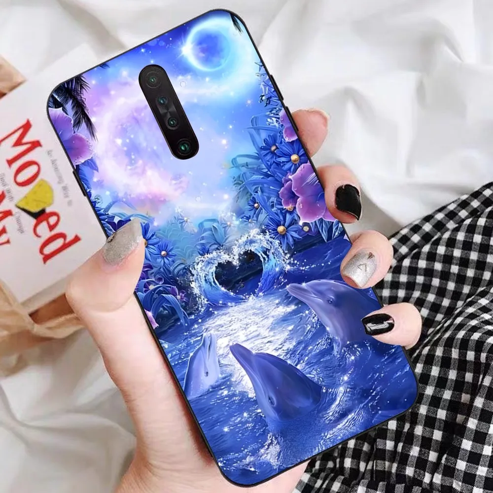 Funda de teléfono con bonito delfines y animales para Redmi 5 6 7 8 9 10 plus pro 6 7 8 9 A GO K20 K30 K40 pro plus F3 Fundas