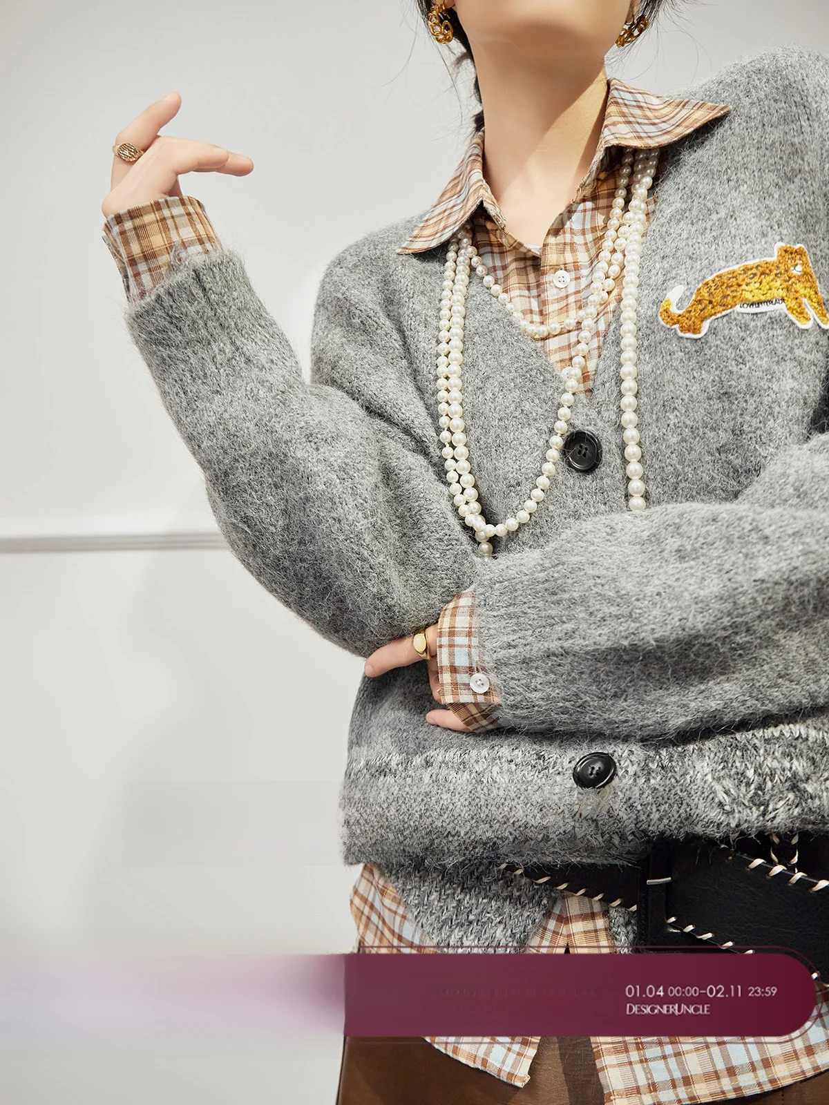 

Женский модный кардиган свободного кроя с V-образным вырезом и леопардовым принтом, осенне-зимний теплый вязаный свитер с длинными рукавами