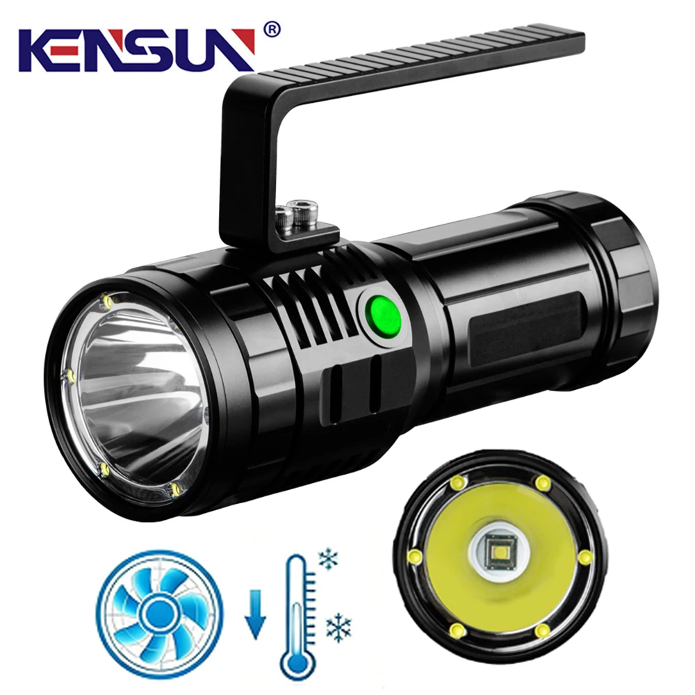 Highbrightness High Power LED Flashlight Multi-function Dual-light Source Ultra Bright Torch Strong Light C-to-C Fast Charging