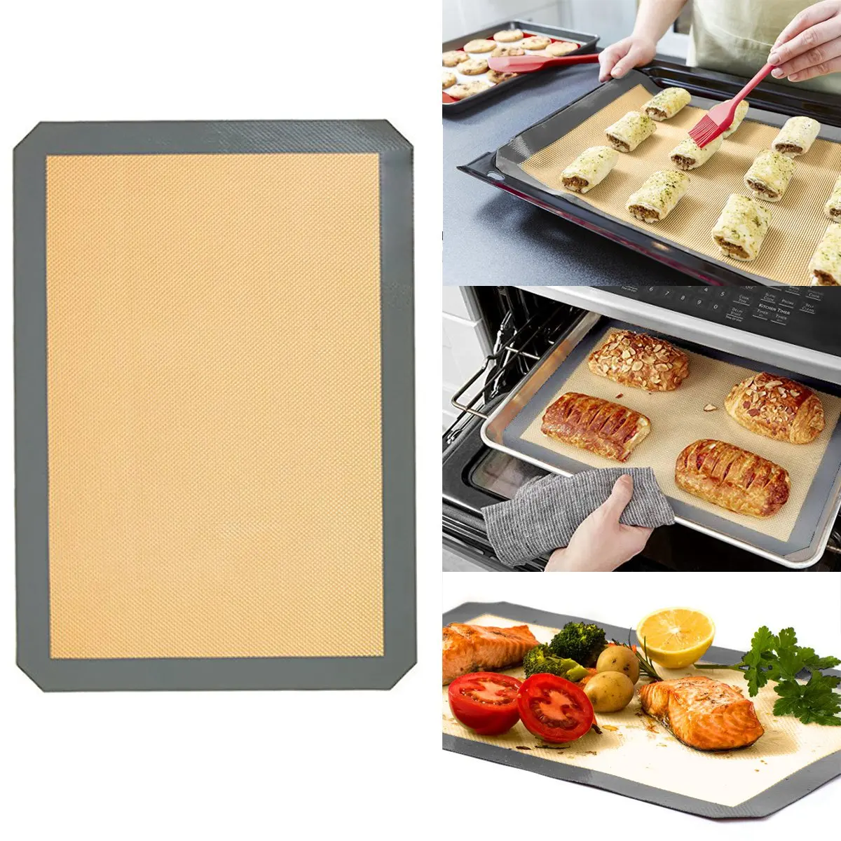 1pcs Reusable environmental protection Silicone baking mat Non-stick silicone oven mat Dough Rolling Mat Baking Mat Pastry Clay