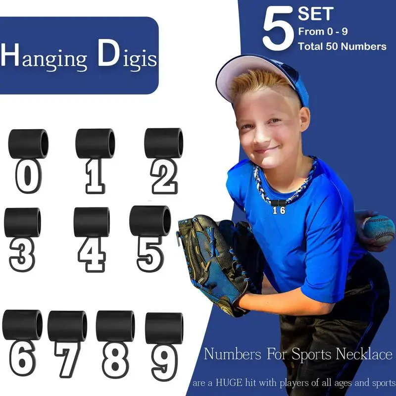 Silicone Number Charm Novelty Baseball Pendant Charm Athletes Lightweight Jewelry Accessory For Necklace Decoration