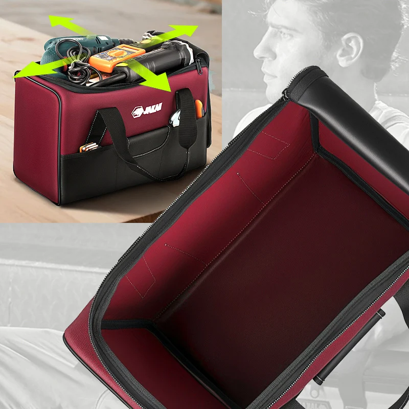 Robuste Werkzeugtasche mit breiter Öffnung und Taschen – Detail 9