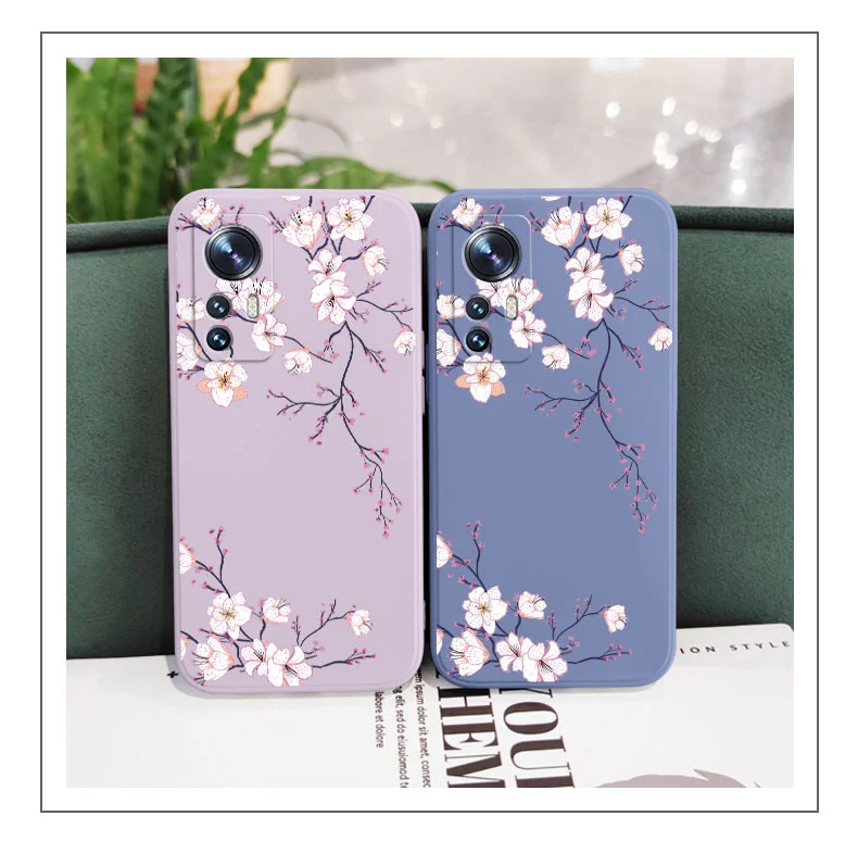 Plum Blossom Phone Case For Xiaomi Mi 14T 14 13 12 13T 12T 12S 11 11T Ultra 10 10T 9 9T 9SE 8 Pro Lite 5G Liquid Silicone Cover