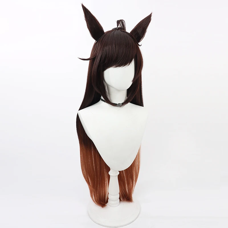Anime Uma Musume Pretty Derby Duramente Cosplay peluca orejas cola Cosplay fiesta de Halloween Prop pelo sintético fibra resistente al calor