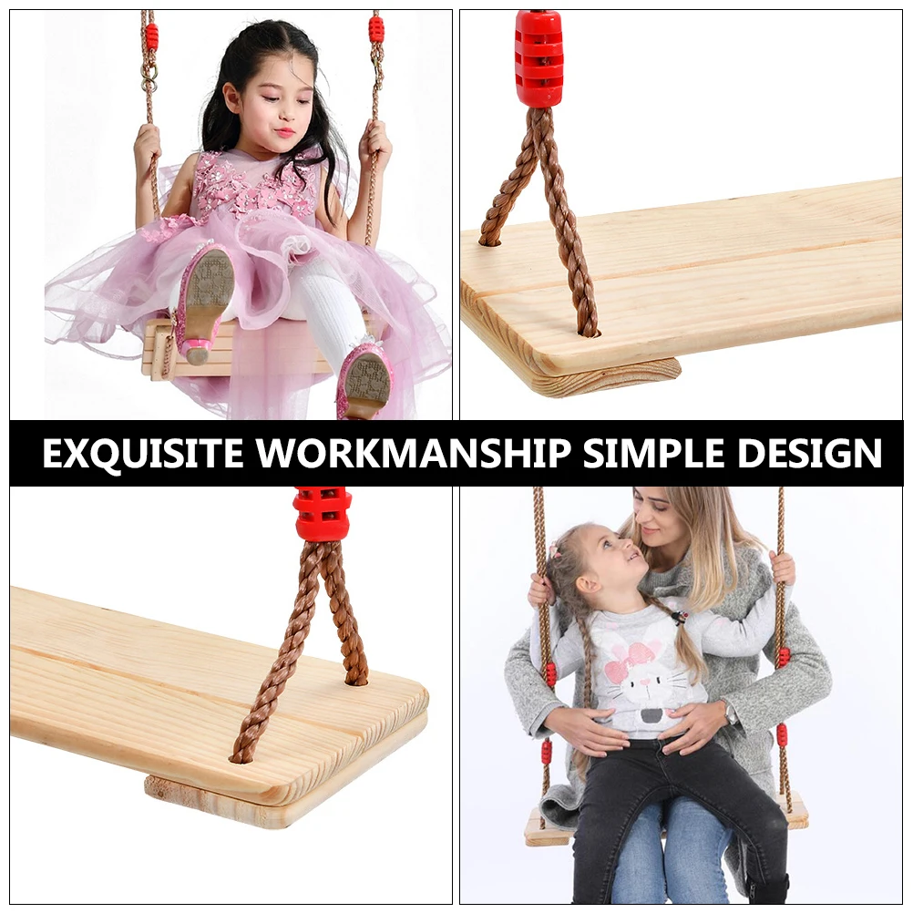 

Pine Board Swing Outdoor Swings Kids Adults Wooden Rope Seat Beige Small Non Slip Sturdy Hanging Tree Toys backyard fun Outdoor