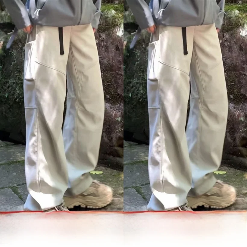 Spring Autumn Straight Leg Soft  Function Pants Regular Style City Outdoor Style Casual Pants Polyester Fiber Micro Stretch