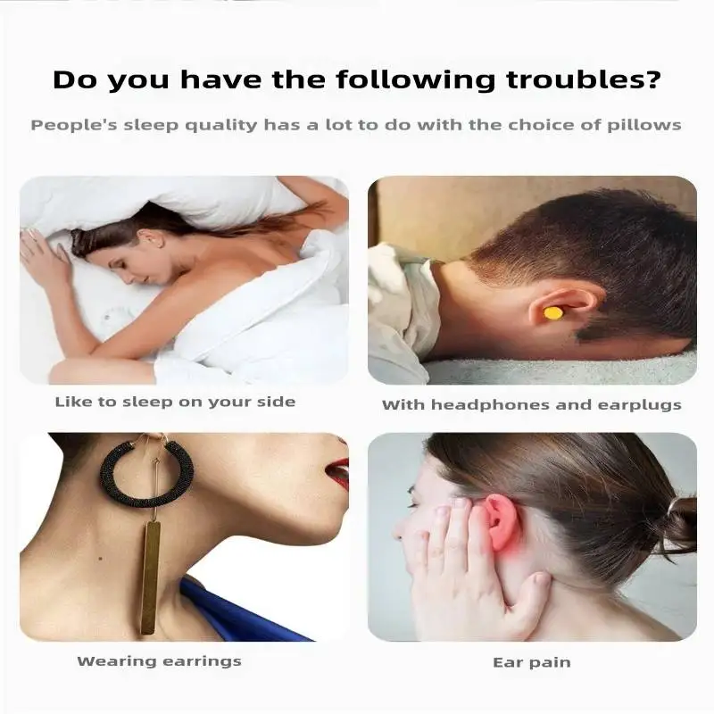 Ear Guard Piercing Pillow  Washable Soft Sleeping Pillow for Side Sleepers Pillow with an Ear Hole CNH and Pain Ear Inflammation