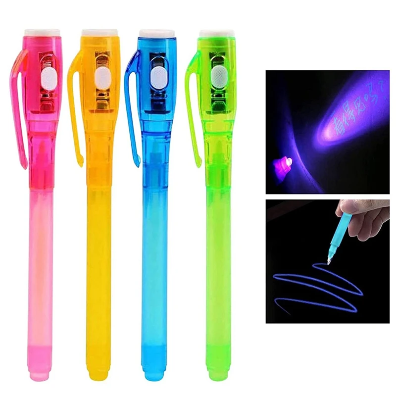 4PCS Invisible Ink Pen Fun Colorful  Word Graffiti Pen, Suitable For Artistic Rock Paintings And Easter Eggs