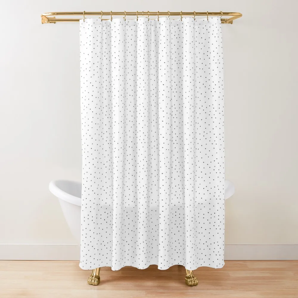 

Dots White Shower Curtain For The Bathroom Bathroom Box Waterproof Bath And Anti-Mold For Bathroom Curtain