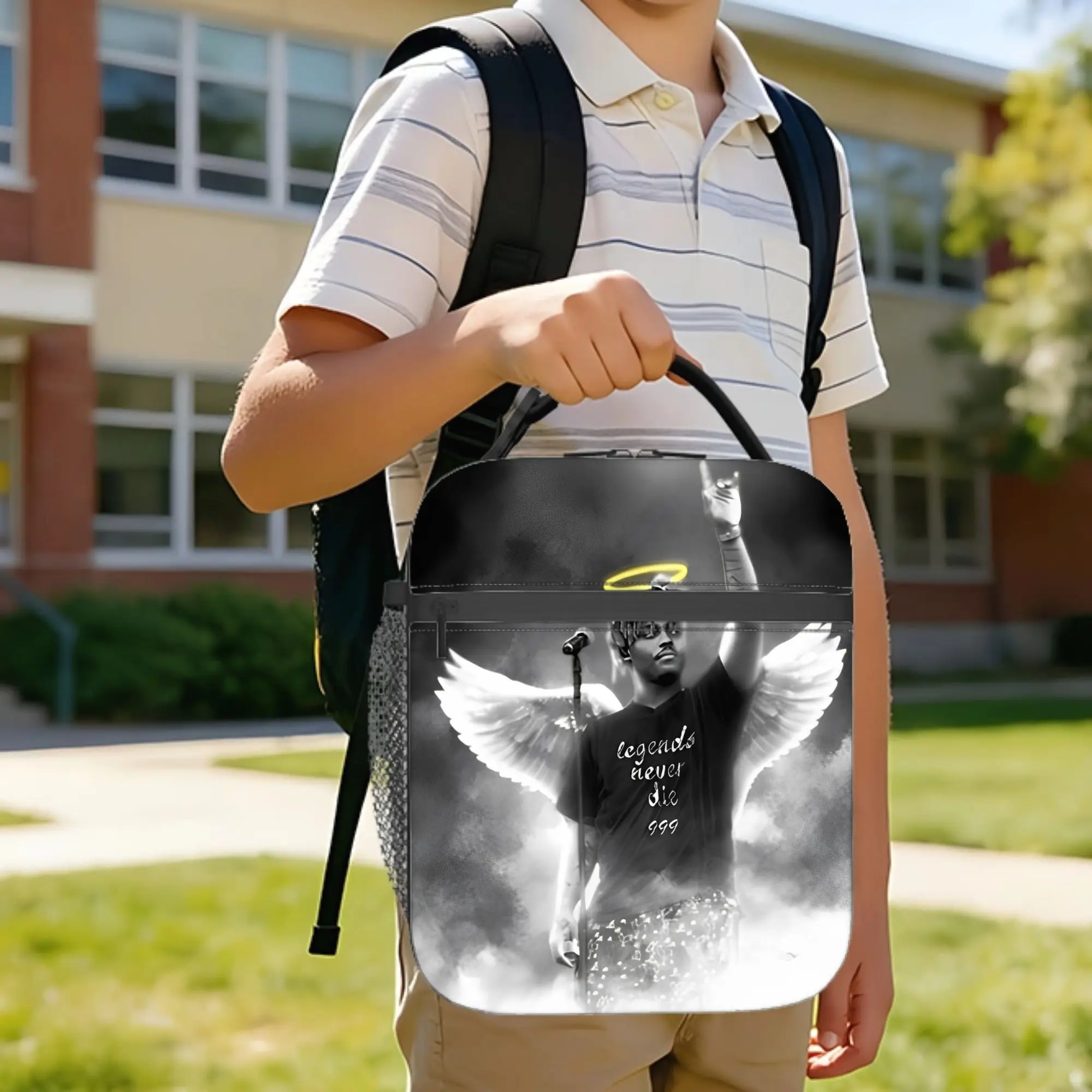 Juice Music Wrld Insulated Lunch Bag Cooler Bag Reusable,Meal Container Portable Tote Lunch Box Food Storage Bags