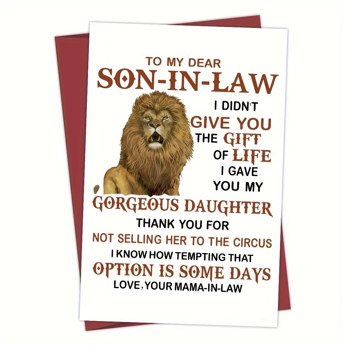 

1pc, Funny Birthday Card for Son-in-Law - Unique Gift Idea with Thank You Card and Decorations Included