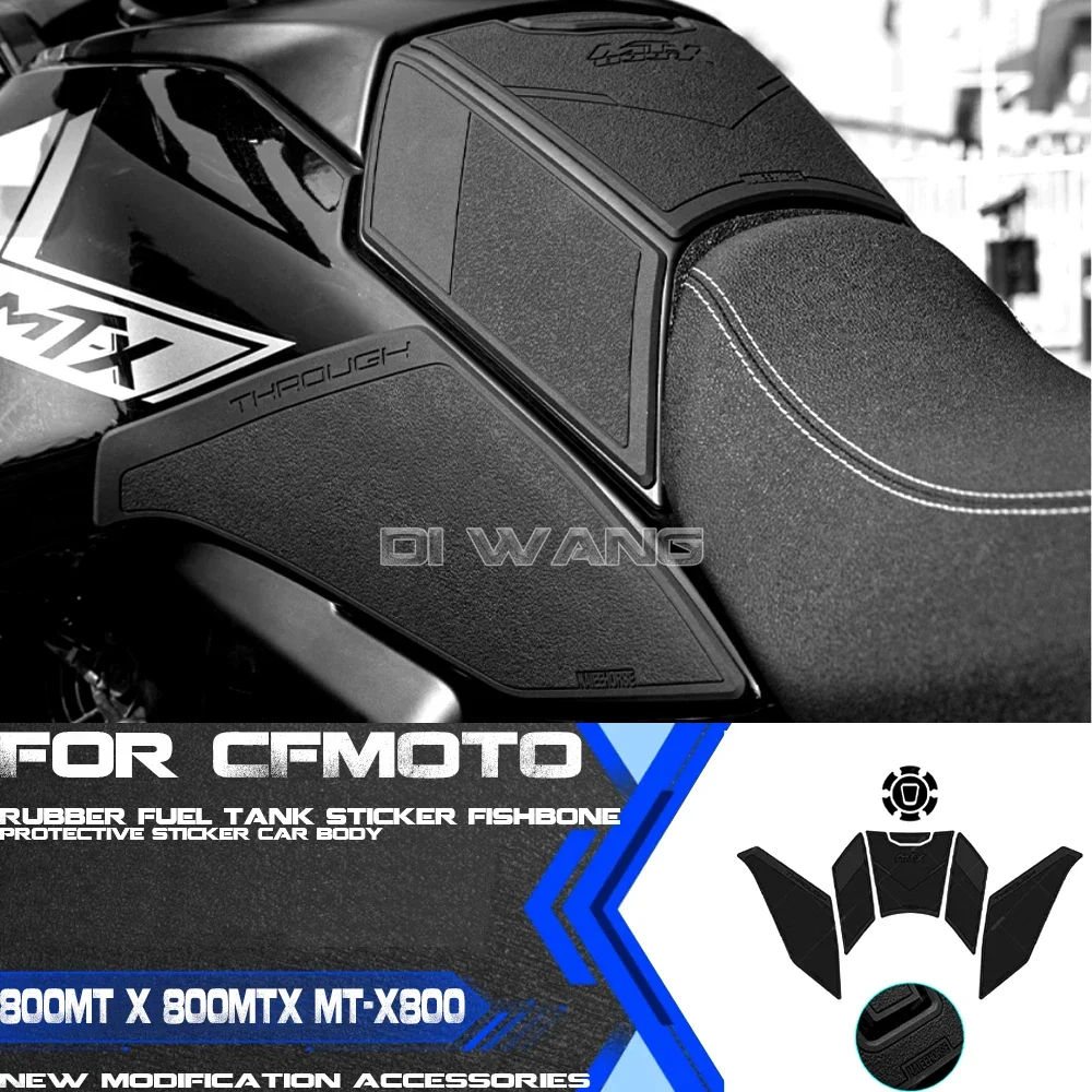 

Motorcycle Modified Rubber Fuel Tank Sticker Fishbone Protective Sticker Body Accessories For CFMOTO 800MT-X 800MTX MT-X800