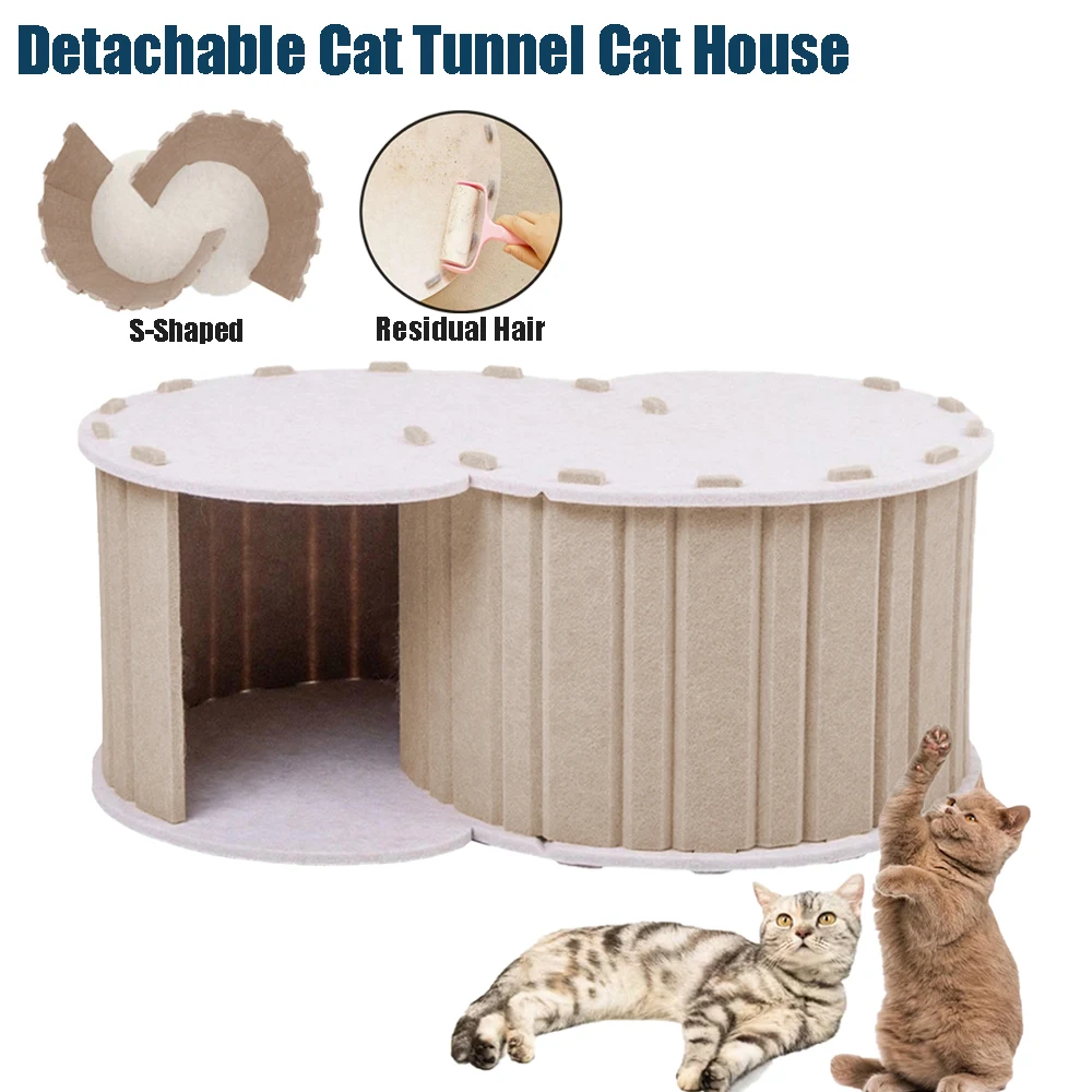 

Donut Cat Bed with Breather Hole Cat Tunnel Pet Felt Indoor Toys Kitten Training Toy Interactive Play Toys for Cats Pet Supplies
