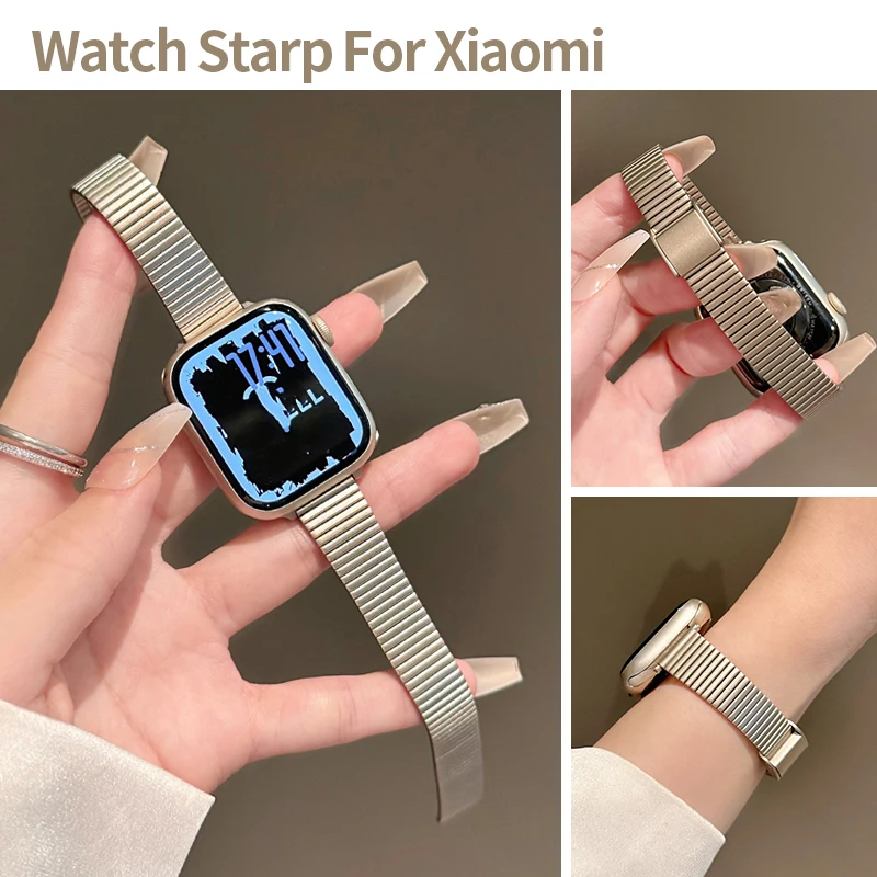 Magnetic Metal Bracelet for Xiaomi MiBand 10 9 8Pro Stainless Steel Strap Luxury Business Replacement Band for Redmi Watch 6 5 4
