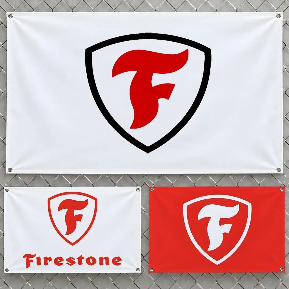 F-Firestone Flags Wall Hanging Tires Racing Flag Banners For Birthday Parties Firehawk Brand Outdoor Bedroom Dorm Room Decor