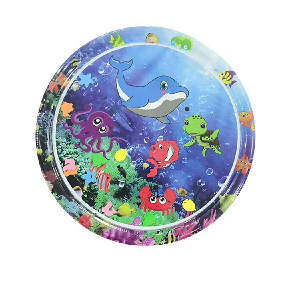 Baby Water Mat Water Play Mat for Babies Water Playmat for Cats Self-play Toy with Sea Patterns Mat for Pools Beaches Cat Kicker